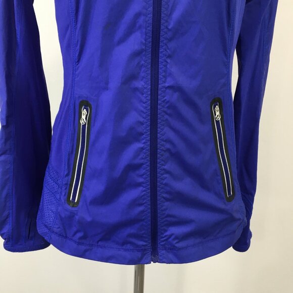 LULULEMON Athletica Blue Zip Pocket Mesh Insert Lightweight Activewear Jacket - Picture 6 of 16